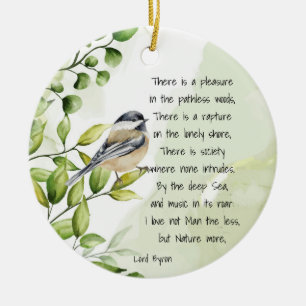 Love Nature Inspirational Quote Lord Byron Ceramic Tree Decoration