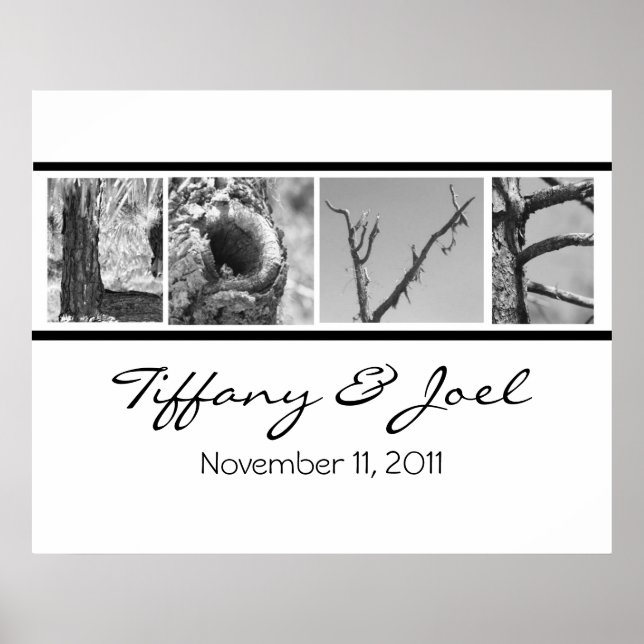 Love:Nature  Wedding Poster with names and date (Front)