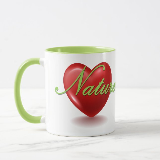 Love Nature white and green mug (Left)