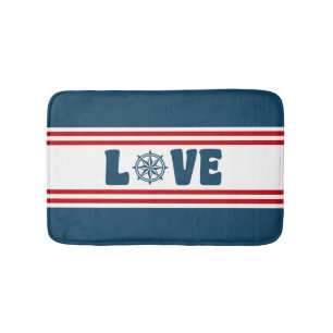 Love nautical design bath mat