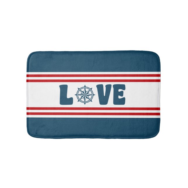Love nautical design bath mat (Front)