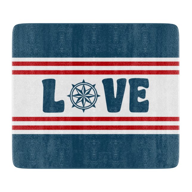 Love nautical design cutting board (Front)