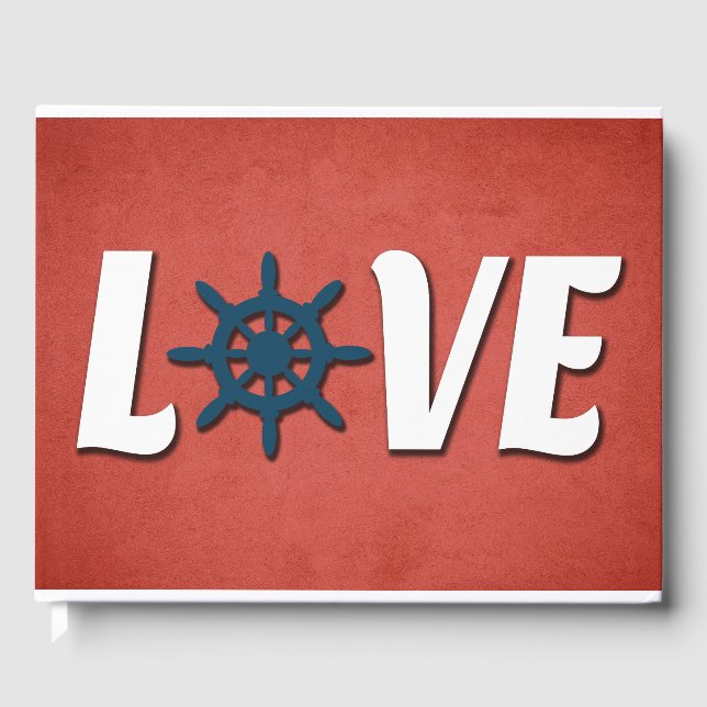 Love nautical design guest book (Front)
