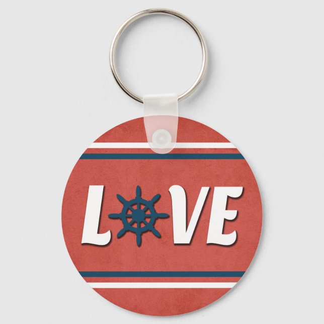 Love nautical design key ring (Front)