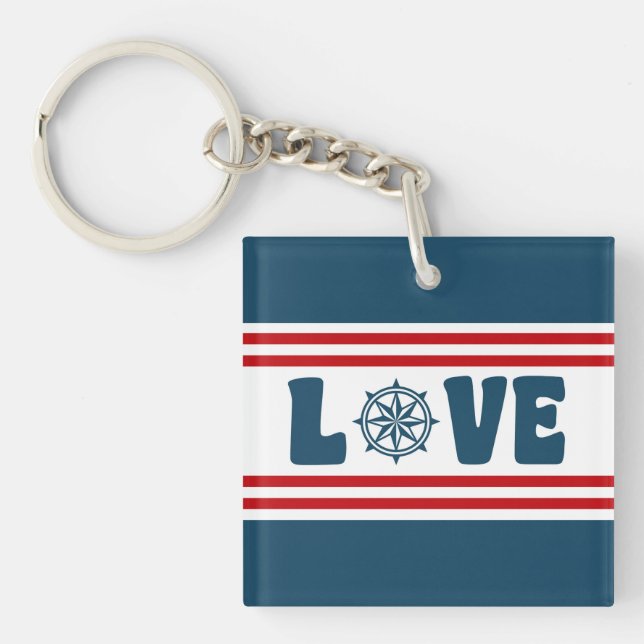 Love nautical design key ring (Front)