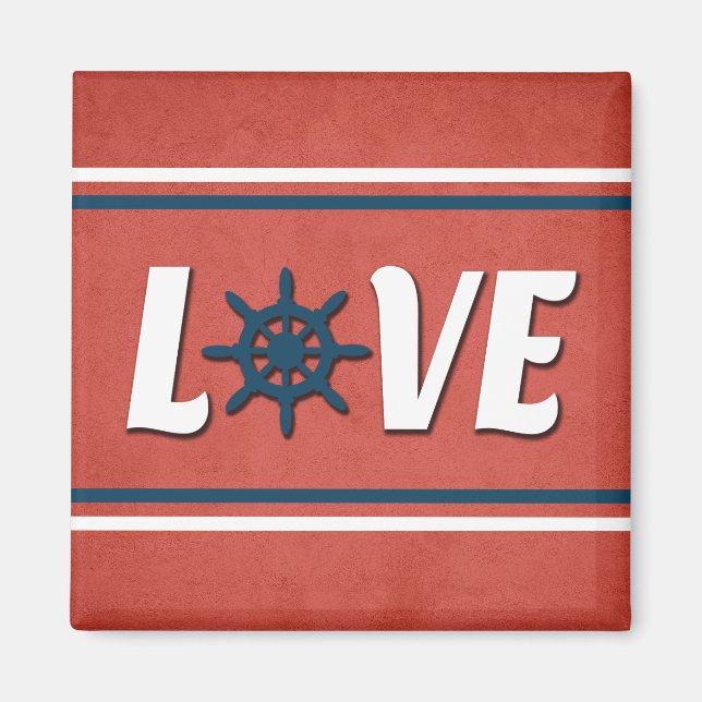 Love nautical design magnet (Front)