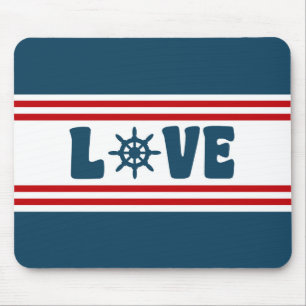 Love nautical design mouse pad
