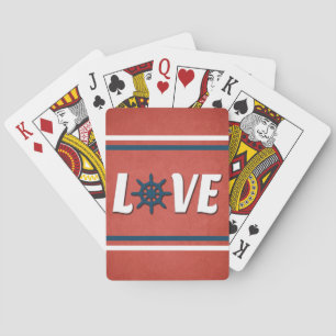 Love nautical design playing cards