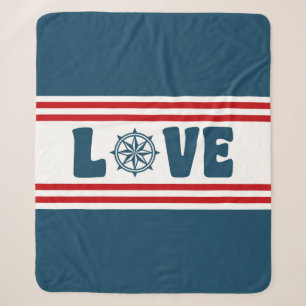 Love nautical design sherpa blanket