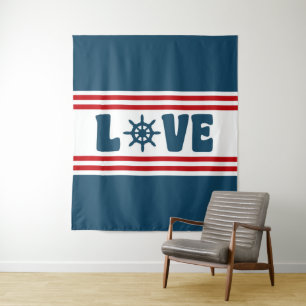 Love nautical design tapestry