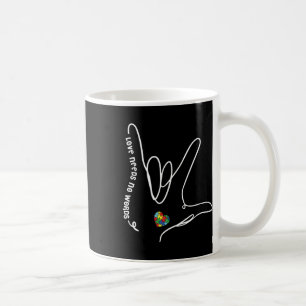 Love Needs No Words Asl Puzzle Piece Heart Autism  Coffee Mug
