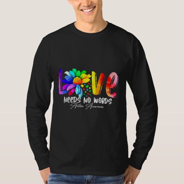 Love Needs No Words Autism Awareness Fitted T-Shirt (Front)