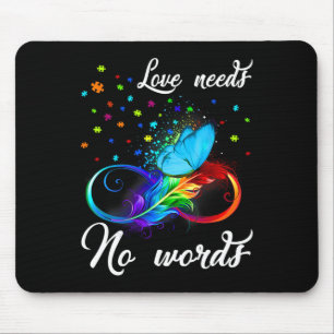Love Needs No Words Autism Awareness Puzzle Butter Mouse Pad