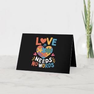 Love Needs No Words Autism Awareness Thank You Card