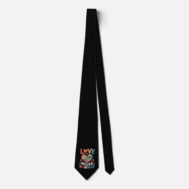 Love Needs No Words Autism Awareness Tie (Front)