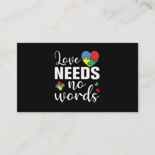 Love Needs No Words Autism Business Card