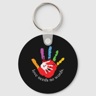 Love Needs No Words Heimerheimer Awareness Key Ring