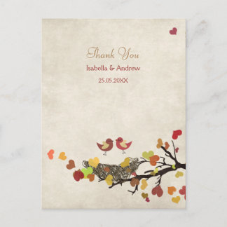 Love Nest Wedding Thank You Postcard
