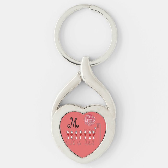 Love Netball Positions Design Key Ring (Front)