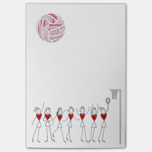 Love Netball Positions Stick Figures Post-it Notes