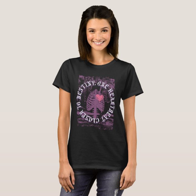 Love Never Dies – Gothic Skeleton Heart T-Shirt (Front Full)
