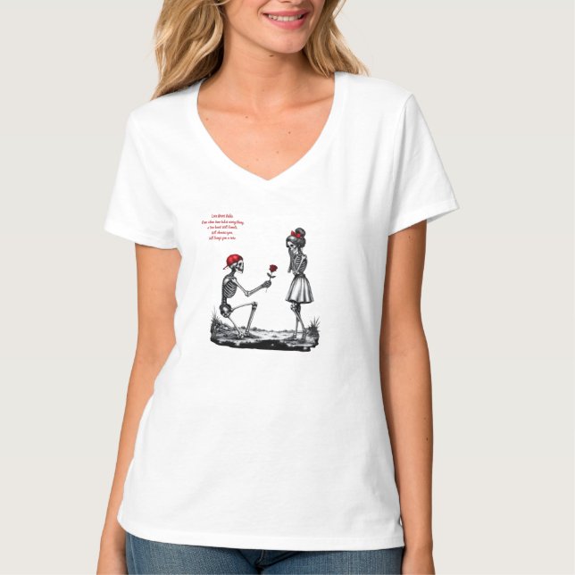 Love Never Fades Skeleton Couple T-Shirt (Front)