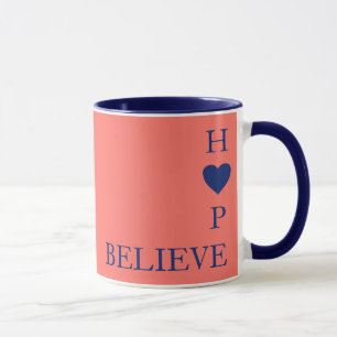 Love Never Fails 1 Corinthians 13 BELIEVE HOPE Mug