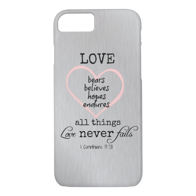 Love Never Fails Bible Verse Case-Mate iPhone Case (Back)