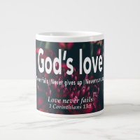 LOVE NEVER FAILS Christian Personalised Floral