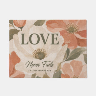 LOVE NEVER FAILS | Christian Wedding Gift Doormat