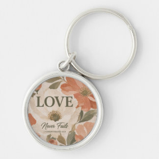 LOVE NEVER FAILS | Christian Wedding Gift Key Ring