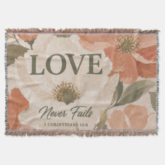 LOVE NEVER FAILS | Christian Wedding Gift Throw Blanket