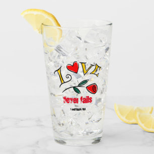 Love never fails Customise with name or initials! Glass
