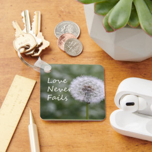 Love Never Fails Dandelion1 Corinthians 13 Key Ring