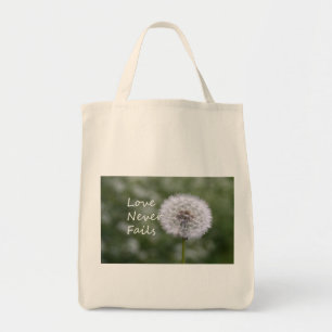 Love Never Fails Dandelion1 Corinthians 13 Tote Bag