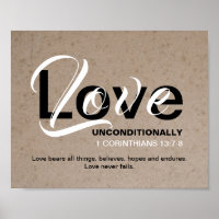 LOVE NEVER FAILS Inspirational Christian Scripture