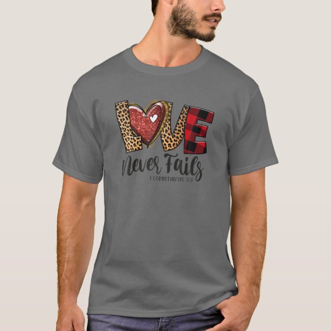 Love Never Fails Rainbow Leopard Christian Valenti T-Shirt (Front)