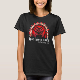 Love Never Fails Rainbow Leopard Christian Valenti T-Shirt