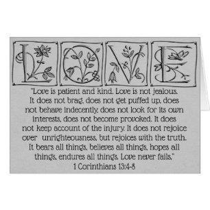 Love Never Fails ~ Scripture~Silver