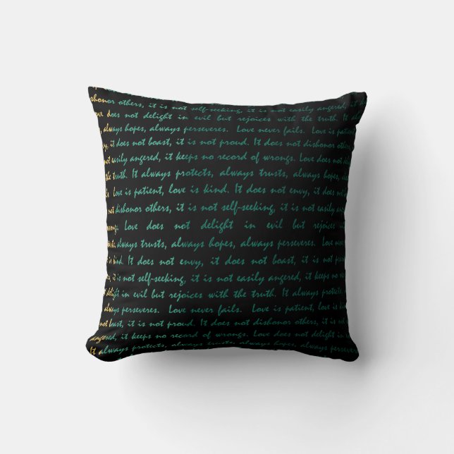 Love Never Fails Summer Yellow Throw Pillow (Front)