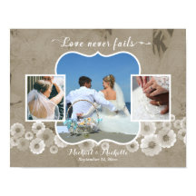 Love Never Fails Wedding Photo Collage Poster