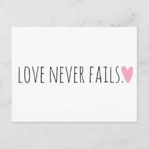 Love Never Fails with Heart Postcard