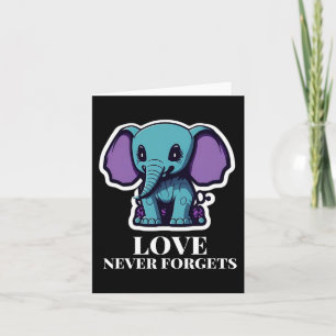 Love Never Forgets Elephant For Girls Alzheimer's Card