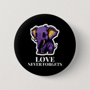 Love Never Forgets Elephant For Girls Heimerheimer 6 Cm Round Badge