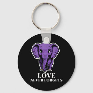Love Never Forgets Elephant For Woman Alzheimer's Key Ring