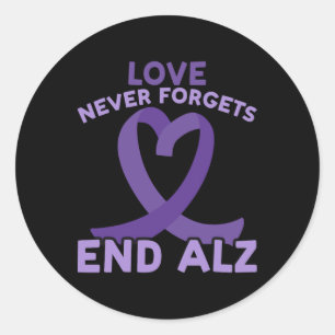 Love Never Forgets End Heimer Heimerheimer Awarene Classic Round Sticker
