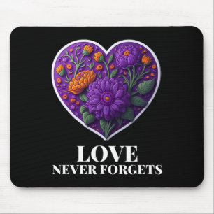 Love Never Forgets Heart Flower Heimerheimer's Awa Mouse Pad