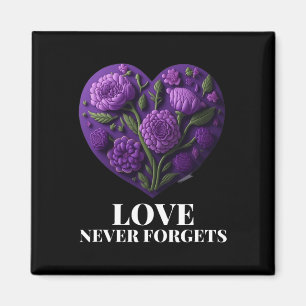 Love Never Forgets Heart Flower Woman Alzheimer's Magnet