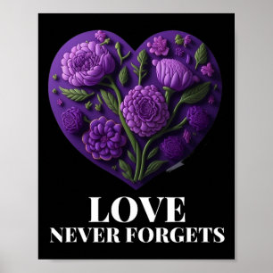 Love Never Forgets Heart Flower Woman Heimerheimer Poster