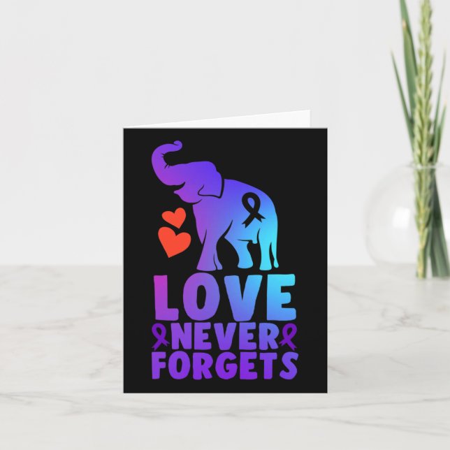 Love Never Forgets Heimerheimer Elephant 1  Card (Front)